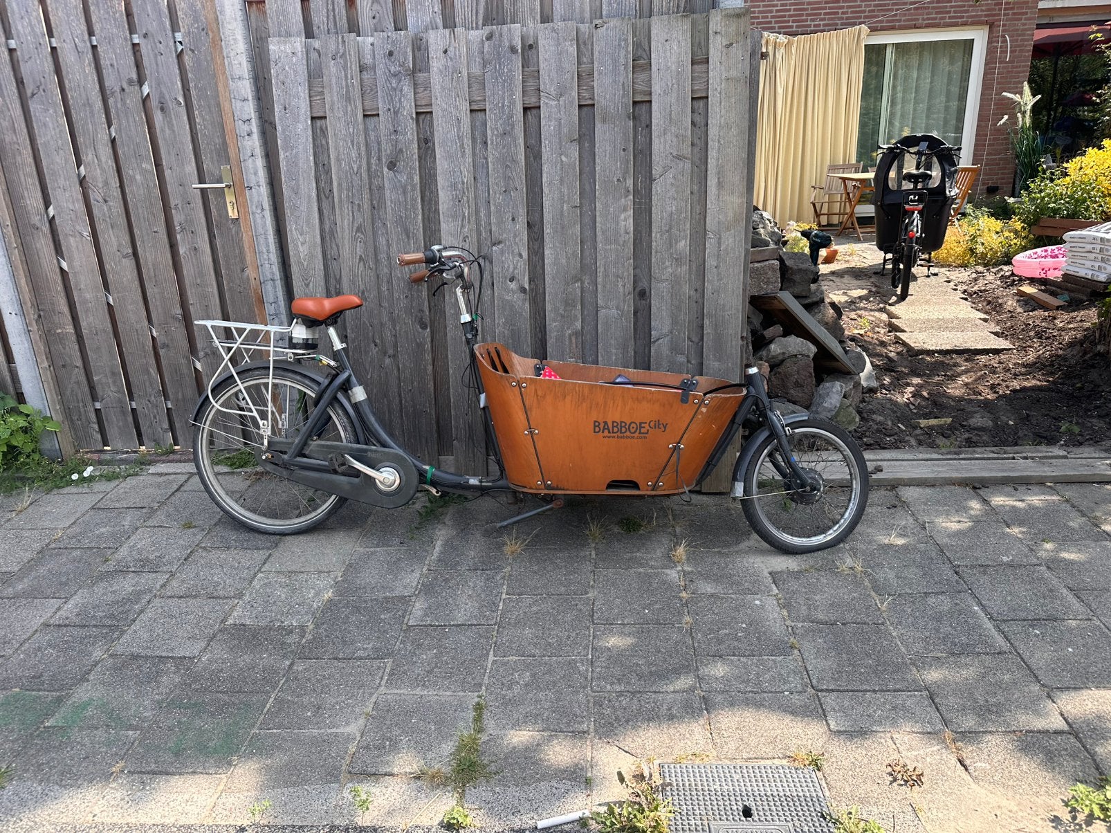 Babboe City bakfiets voor onderdelen (motor/accu/etc.), Gebruikt, Elektrisch, 2 kinderen, Schijfrem