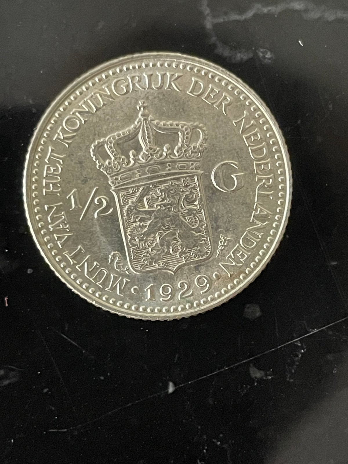 MUNT  1929 - 1/2 gulden - Wilhelmina, Ophalen of Verzenden, Koningin Wilhelmina