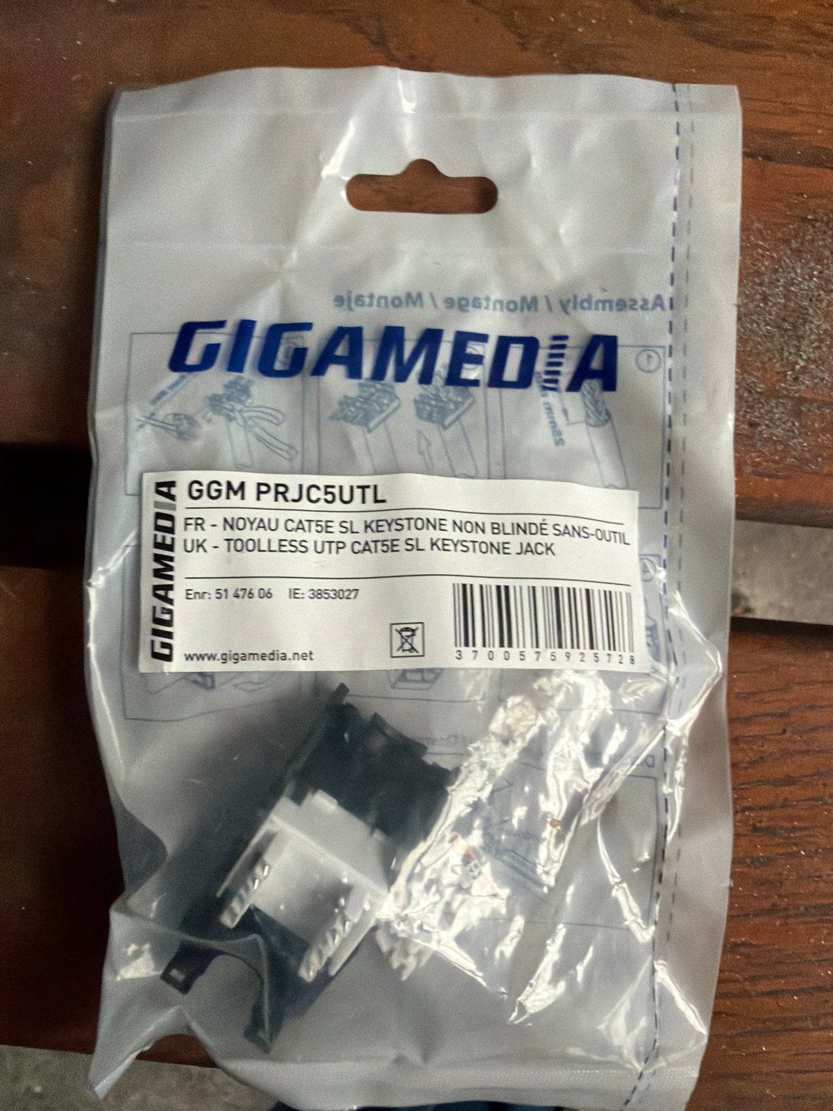 20x GIGAMEDIA Cat5e UTP Keystone Jacks - Nieuw, Ophalen of Verzenden, Nieuw