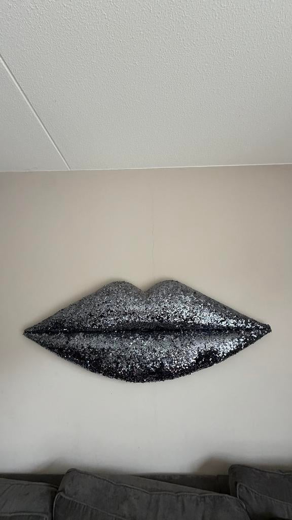 Groot glitter lippen schilderij - 150x60 cm, Ophalen, 50 tot 75 cm, 125 cm of meer, Zo goed als nieuw