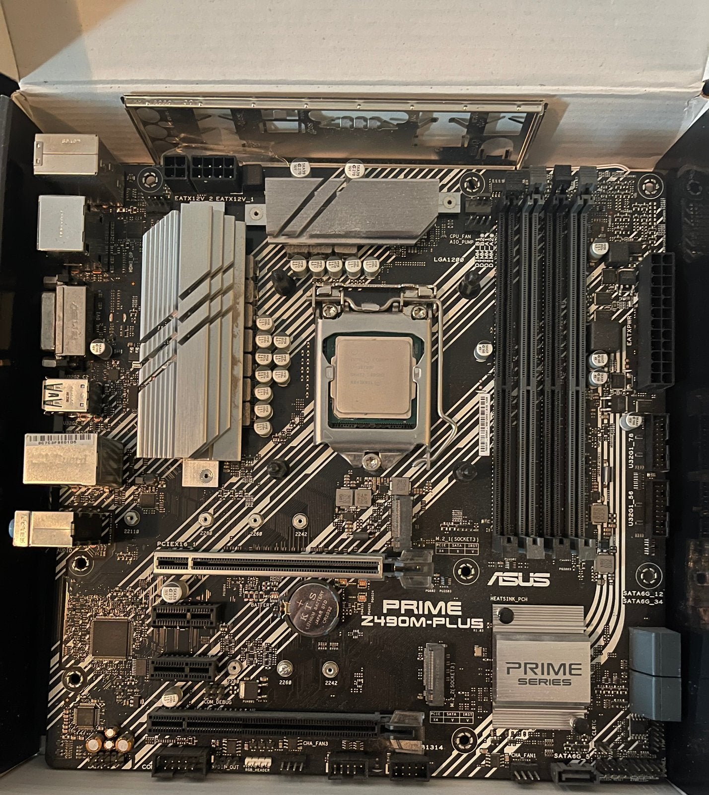 10700k + asus prime z490m-plus motherboard, Computers en Software, Moederborden, Ophalen, Gebruikt, DDR4