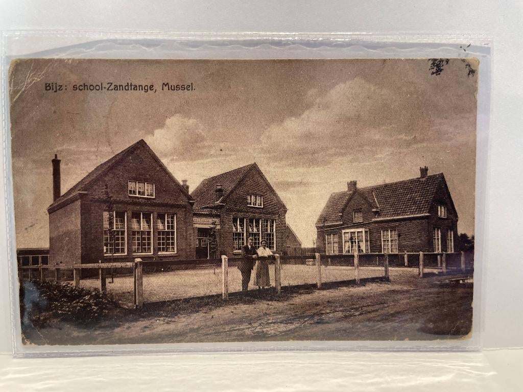 Mussel - Bijz. school Zandtange, Verzenden, 1920 tot 1940, Gelopen, Groningen