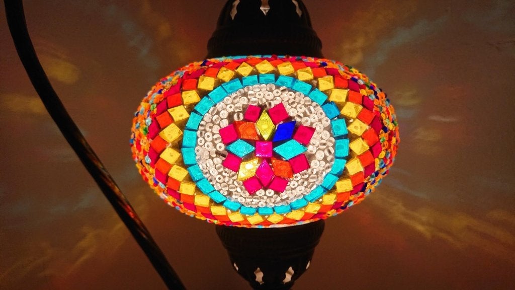 Diverse Oosterse Marokkaanse Turkse hanglamp glasmozaiek, Oosters Arabisch 1001nacht Boho Ibiza Marrakech Marokkaans Turks, E14 (klein)