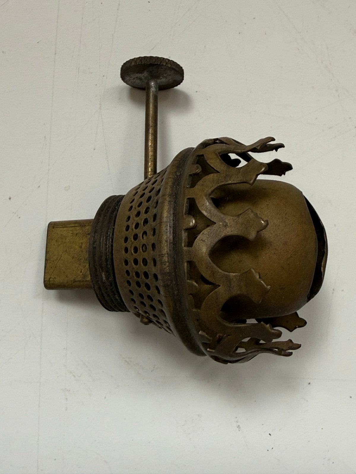 Antieke Messing Olielampbrander - Eind 19e/Begin 20e Eeuw, Ophalen of Verzenden