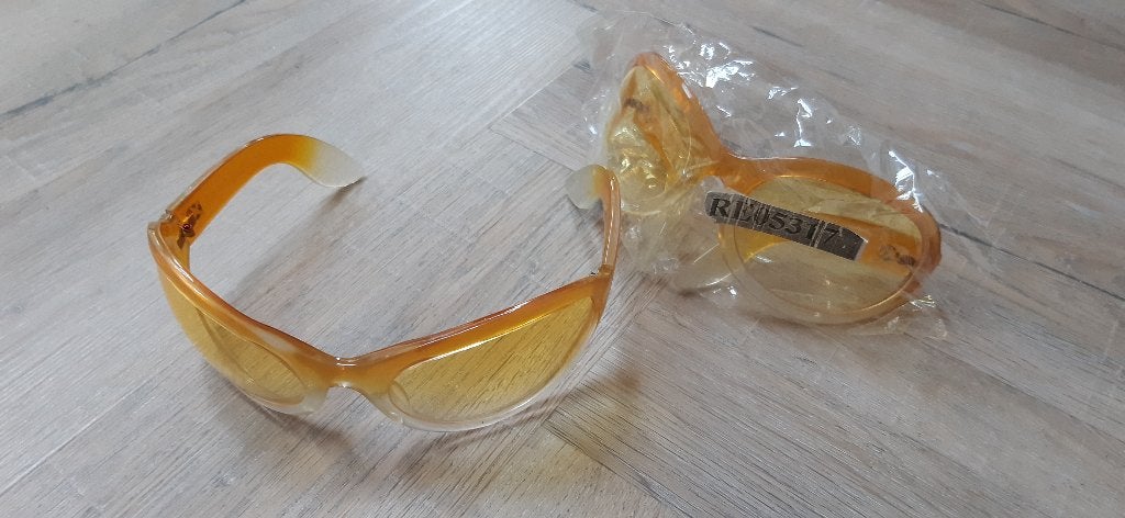 zonnebril oranje/geel kunststof, Overige merken, Zonnebril, Geel, Nieuw