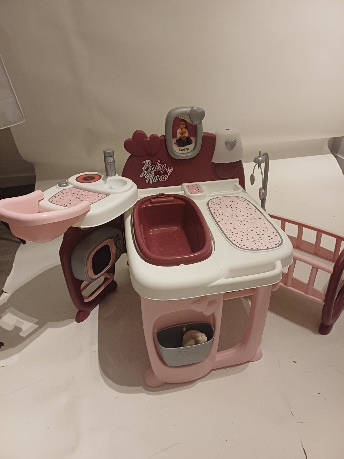 Smoby Baby Nurse speelset met badje en accessoires, Ophalen of Verzenden, Gebruikt, Babypop