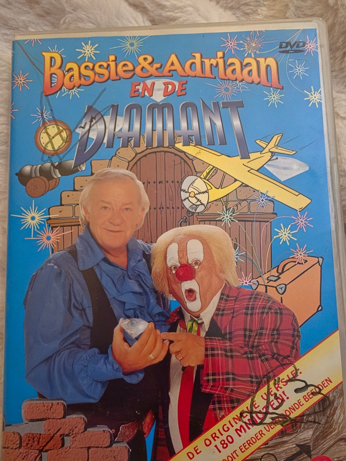 Bassie & Adriaan en de Diamant - Gesigneerd door Bas én Aad, Cd's en Dvd's, Gebruikt, Alle leeftijden, Film, Ophalen of Verzenden