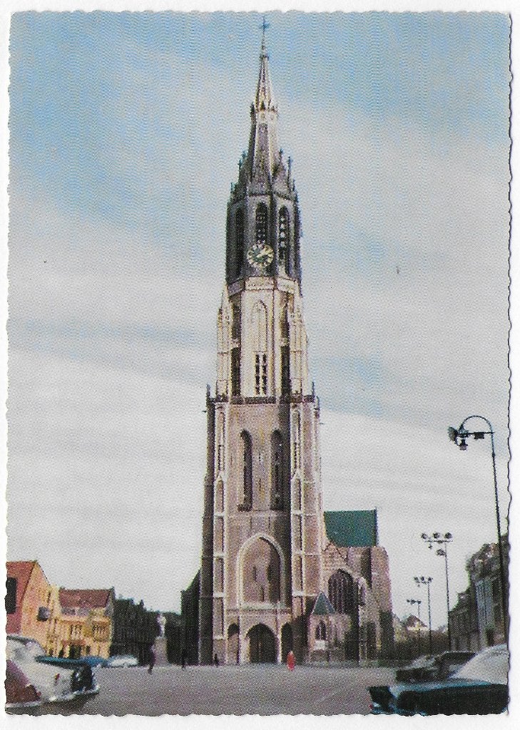 Delft Nieuwe kerk ongelopen Ansichtkaart ( C42), Verzamelen, Ophalen of Verzenden, 1980 tot heden, Ongelopen, Zuid-Holland