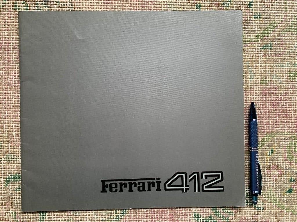 Folder Brochure Ferrari 412 nr. 363/85 15M/7/85 zgan, Ophalen of Verzenden, Zo goed als nieuw, Ferrari, Ferrari