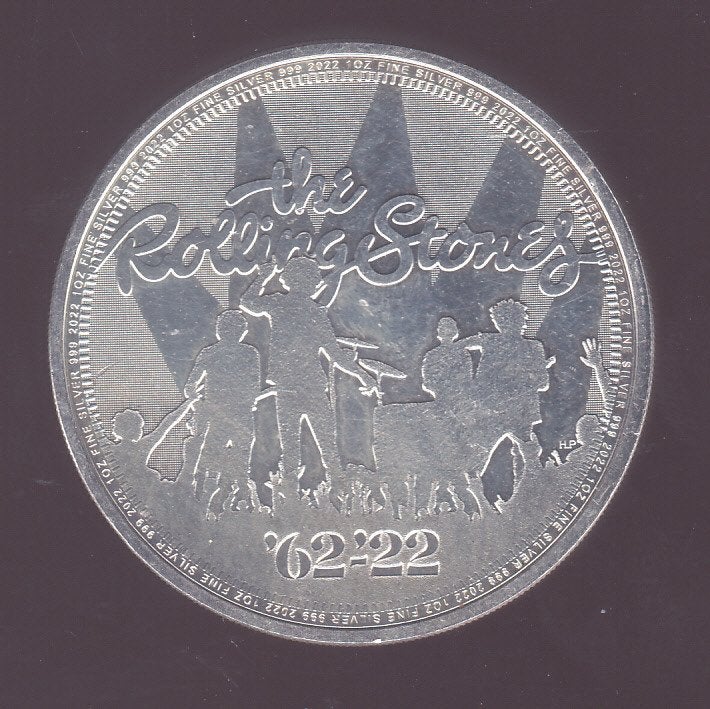 1 ounce zilver "The Rolling Stones '62-'22" voor 95 euro, Ophalen of Verzenden, Zilver