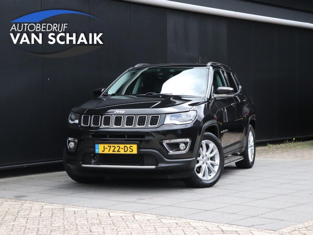 Jeep Compass 1.3T Limited | LEDER | CAMERA | NAVI | CRUISE |, Auto's, Jeep, Voorwielaandrijving, 4 cilinders, Leder en Stof, Zwart