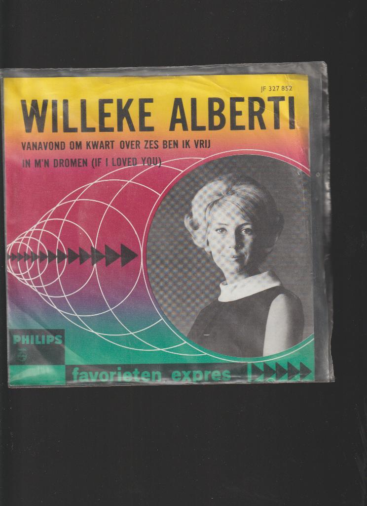 WILLEKE ALBERTI -- VANAVOND OM KWART OVER ZES BEN IK VRIJ, 7 inch, Single, Zo goed als nieuw, 1960 - 1969
