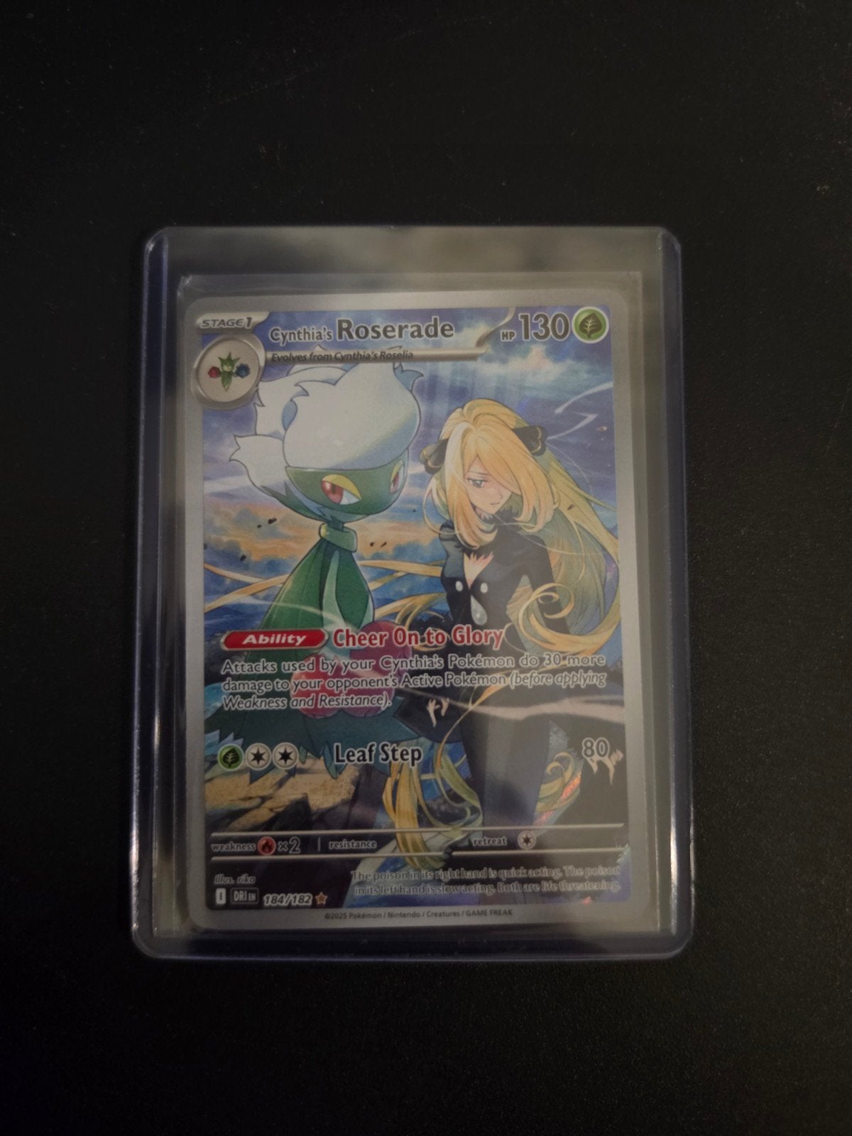 Cynthia's Roserade 184/182, Hobby en Vrije tijd, Verzamelkaartspellen | Pokémon, Ophalen of Verzenden, Zo goed als nieuw, Losse kaart