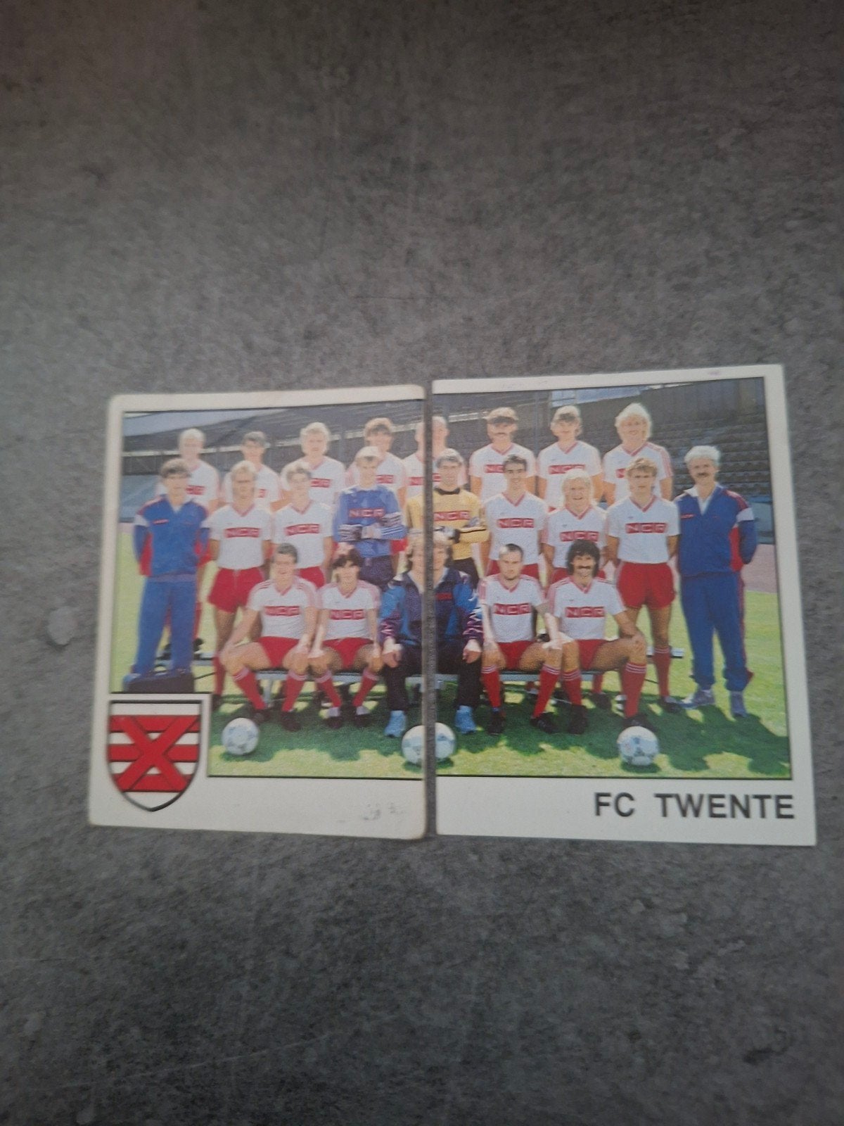 Panini sticker Voetbal 89. Teamfoto FC Twente., Ophalen of Verzenden, Zo goed als nieuw, Sticker