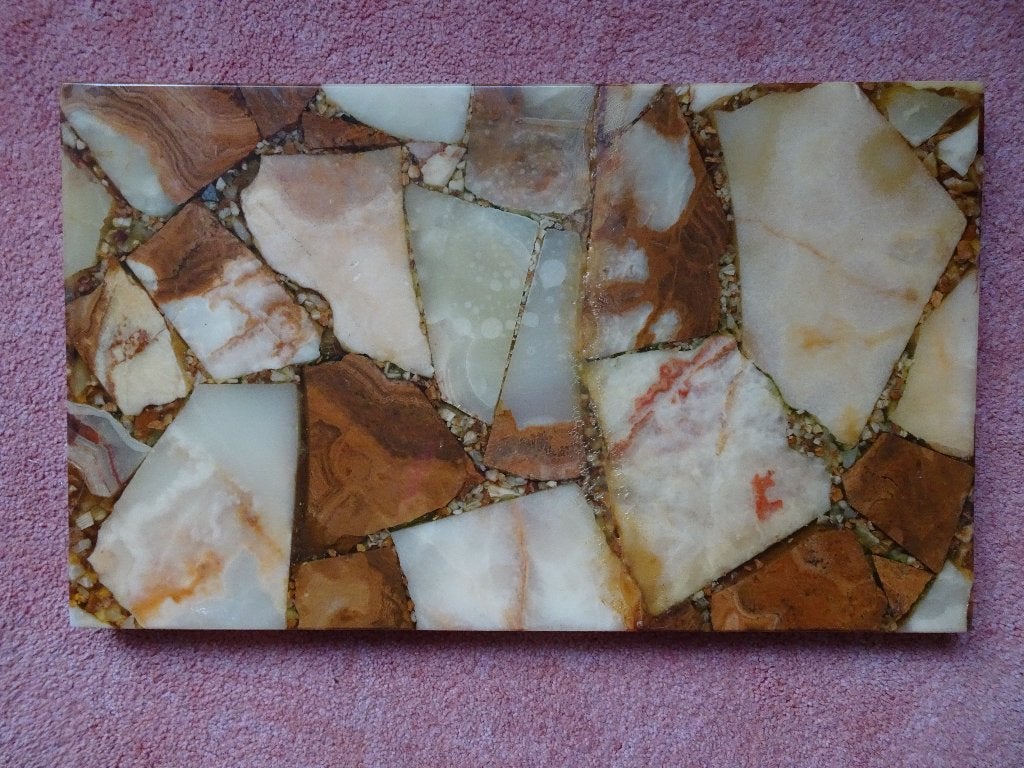 Gelijmd marmer / onyx blad van mimiset, Ophalen, Gebruikt