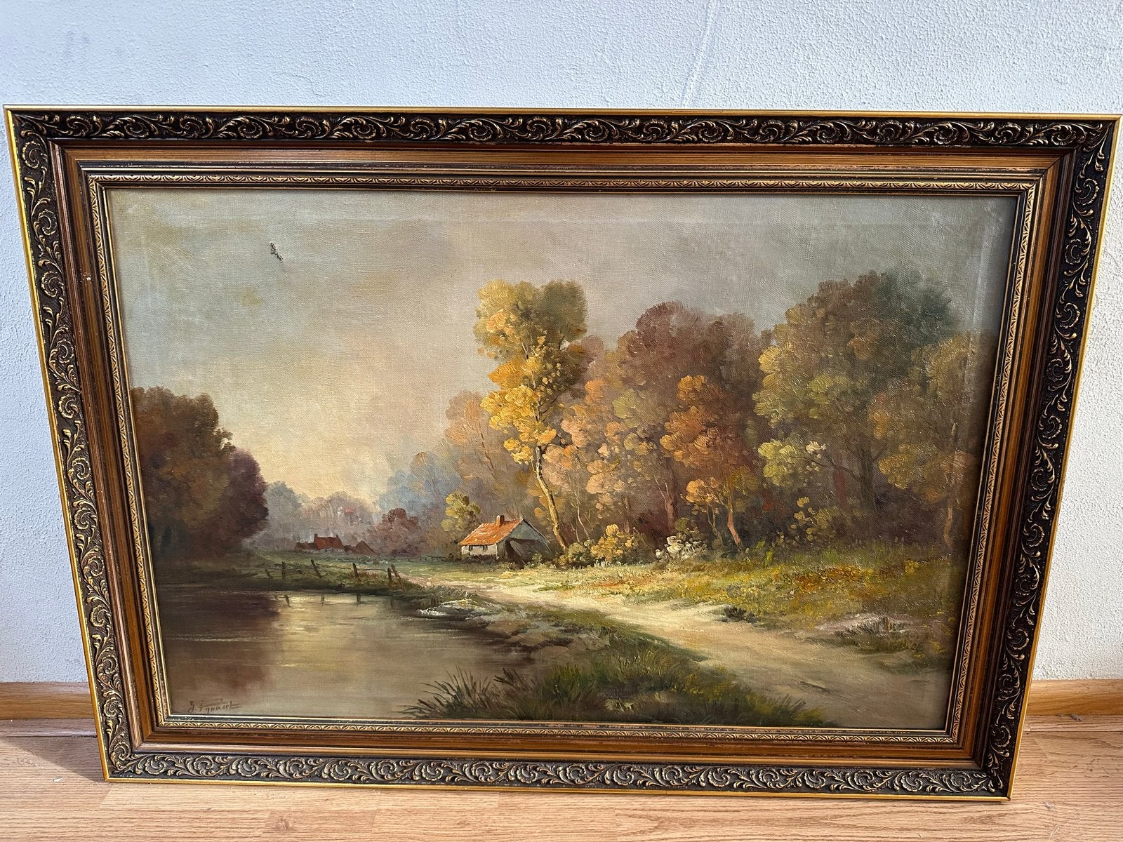Sfeervol Landschap - Olieverf op Doek G. Pijnaert, Ophalen, Doek, Gesigneerd, Landschap