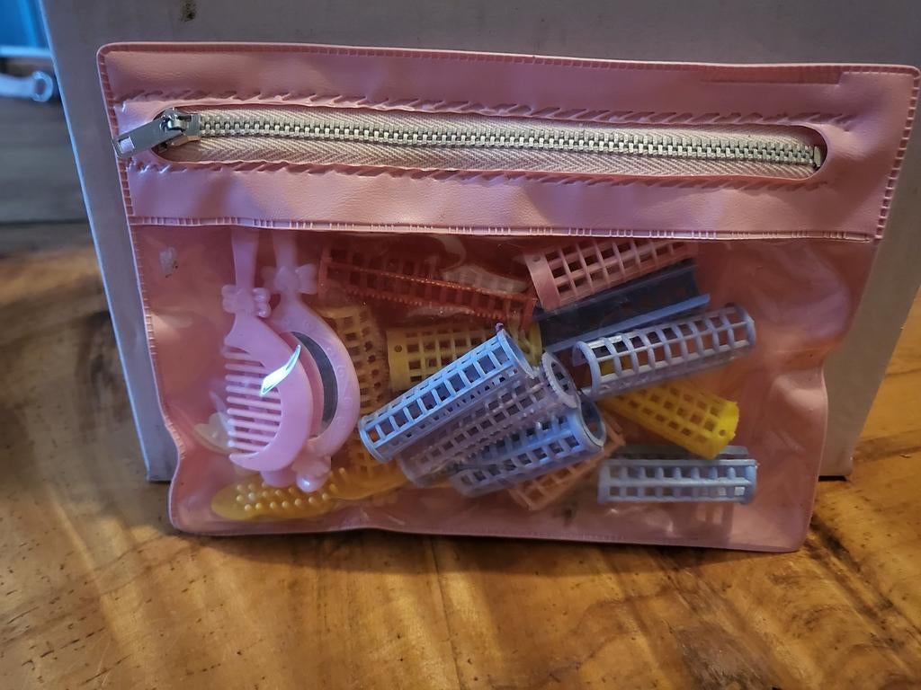 Vintage Barbie Krulspelden Set in Roze Etui, Ophalen of Verzenden, Barbie