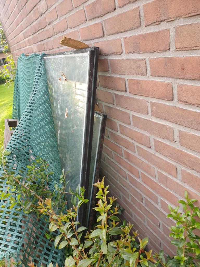 Gratis  grote thermopane ramen, Ophalen of Verzenden, Gevelraam of Ruit