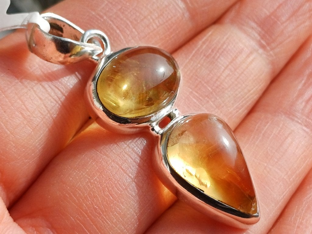 Vanoli 925 zilveren kettinghanger met cabochon citrien, Daiva1973@hotmail.com, Vanoli, Amsterdam, Geel