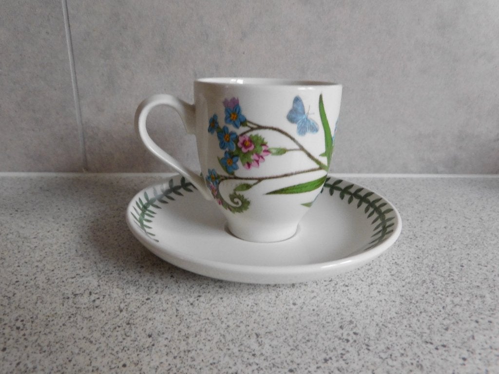Espresso kop en schotel Botanic Garden Portmeirion, Overige merken, Ophalen of Verzenden, Zo goed als nieuw, Overige stijlen