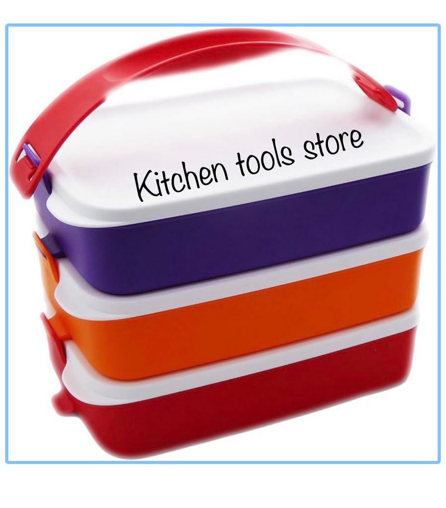 Nieuw tupperware bento click to go stapelschalen set laatste, Ophalen of Verzenden, Nieuw, Paars, Bak of Kom