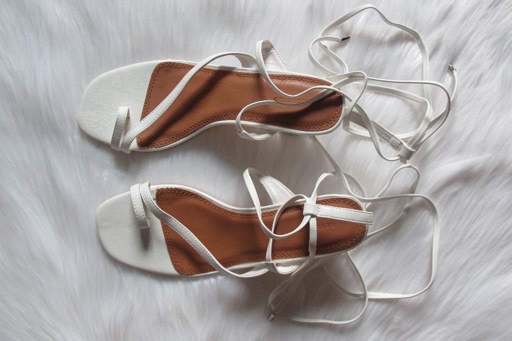 Geometric heel sandals (Reserved), Wit, Nieuw, Reserved, Sandalen of Muiltjes
