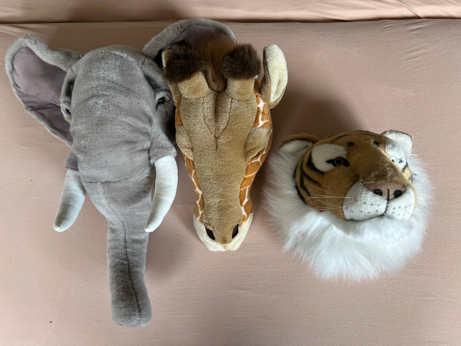 Bibib 3 Safari Dierenkoppen Muurdecoratie, Giraf, Tijger, Ophalen, Gebruikt, Overige merken, Overige karakters