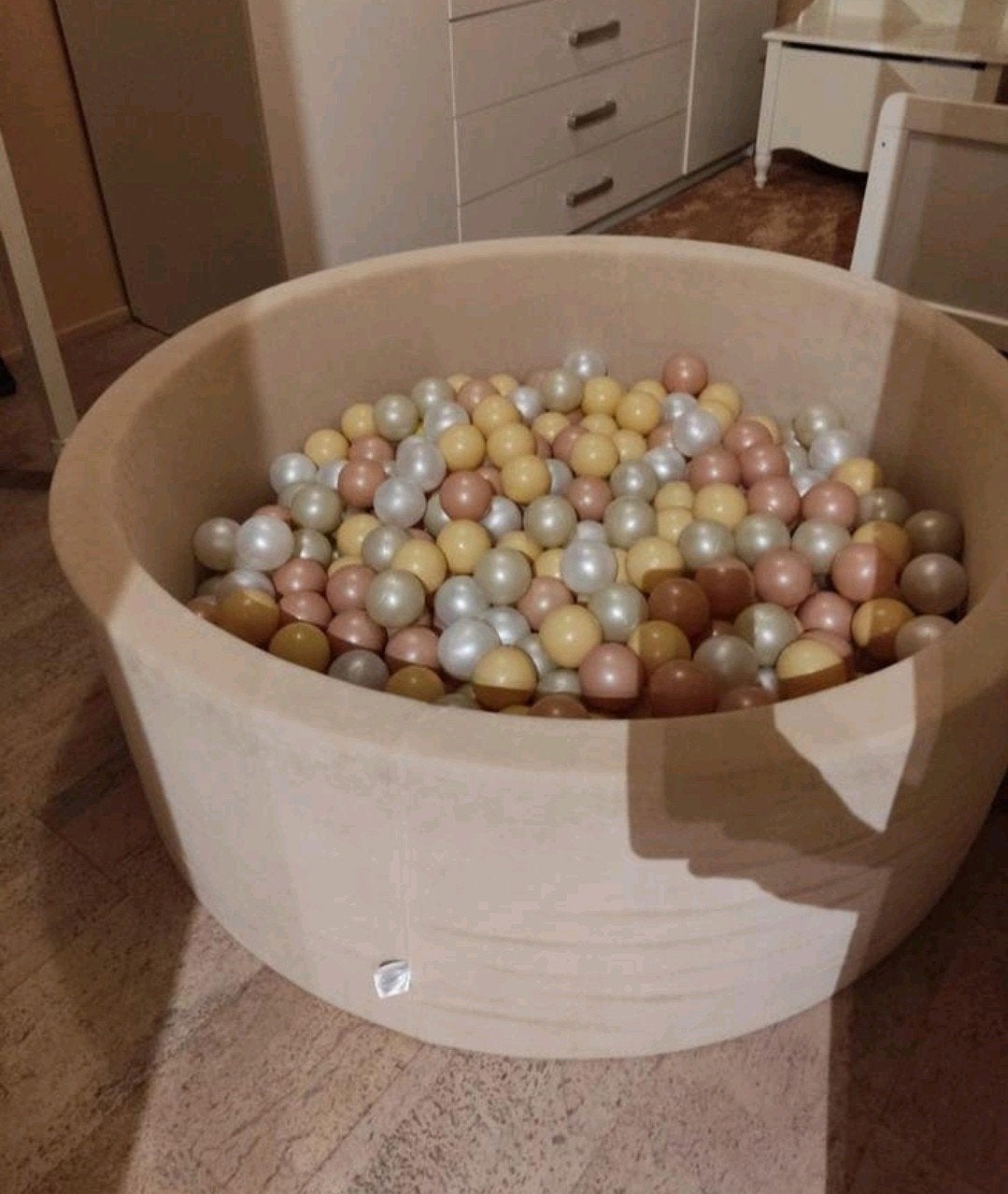 Velvet Ballenbak xxl variant taupe/pastel, Ophalen, Meer dan 50 stukjes, Zo goed als nieuw, 6 jaar of ouder