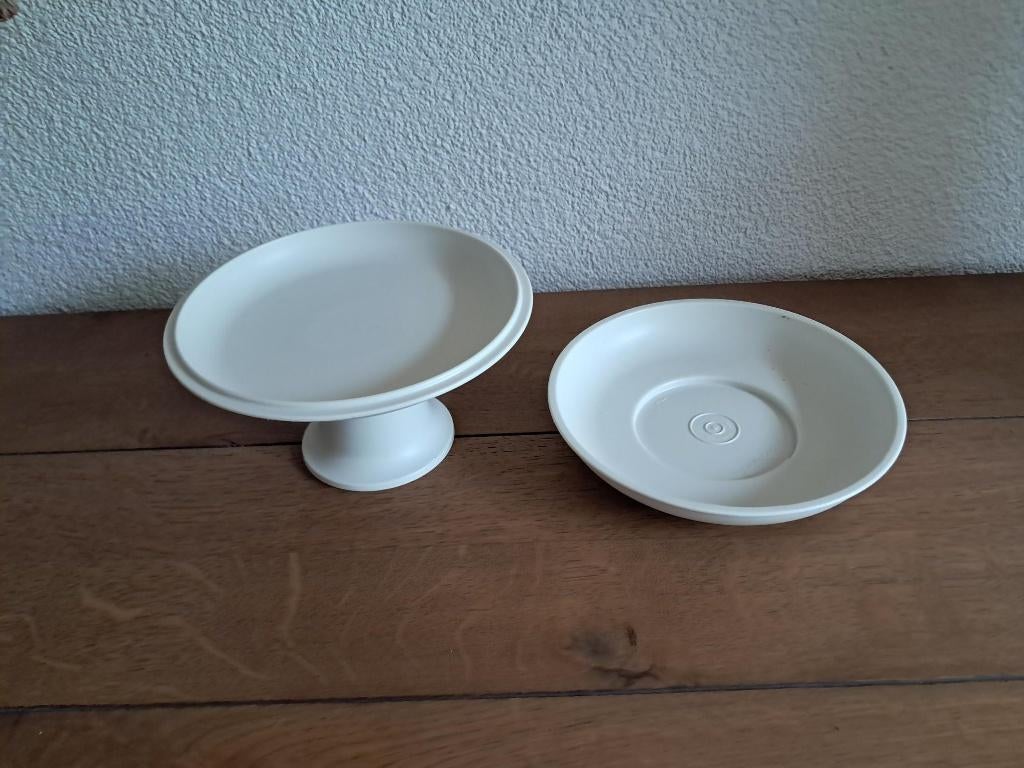 Tupperware Serveer   schaaltje op Voet, Ophalen of Verzenden, Zo goed als nieuw, Crème, Schaal