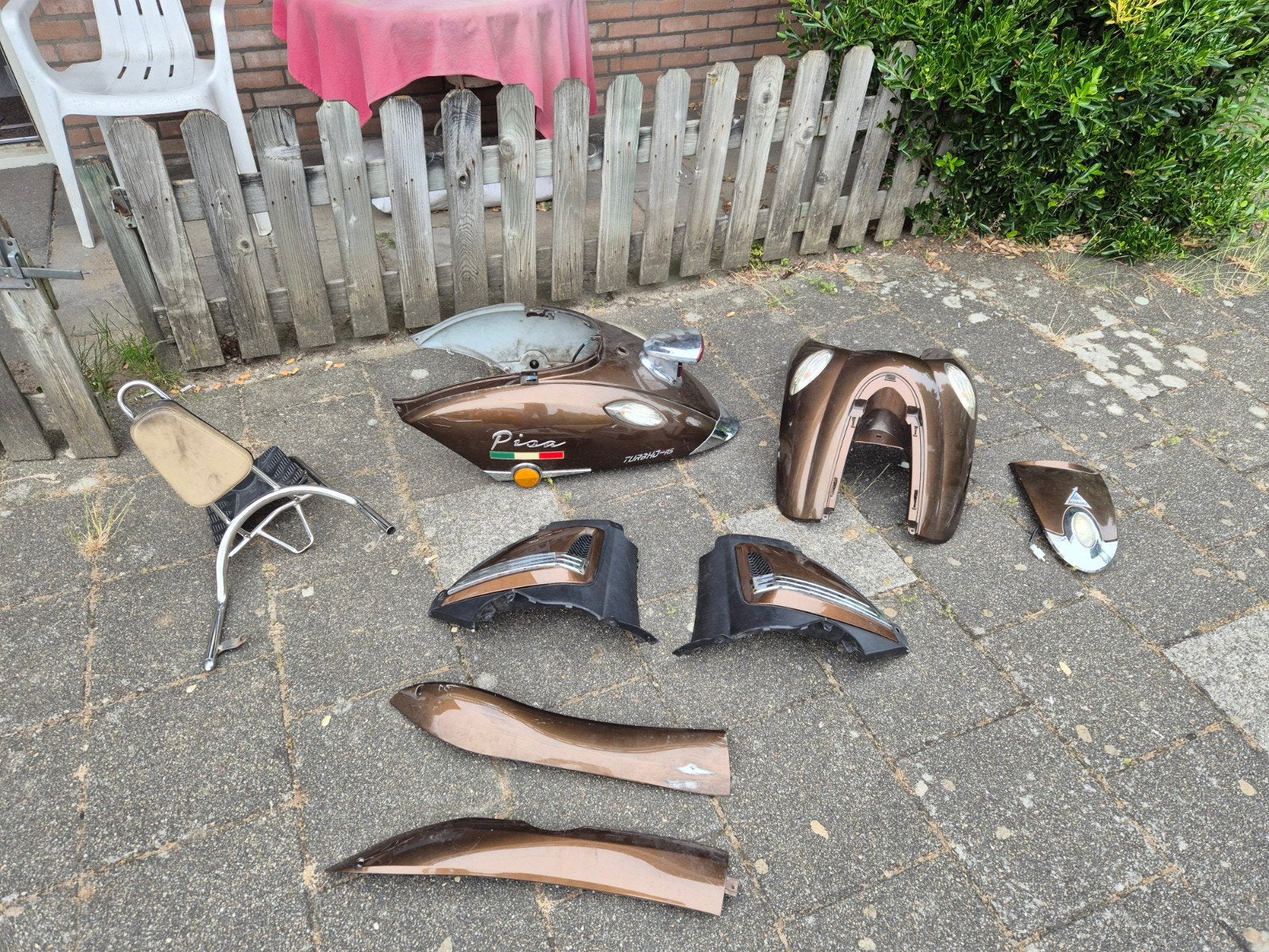 Kappenset Scooter Pisa Turbo - Bruin, Ophalen of Verzenden