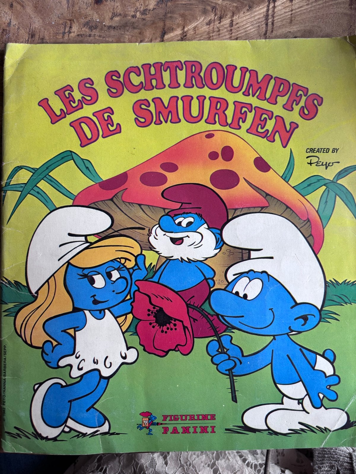 Les Schtroumpfs de Smurfen Panini Figurine Album, Verzamelen, Verzenden, Gebruikt, Verschillende Smurfen, Stripboek