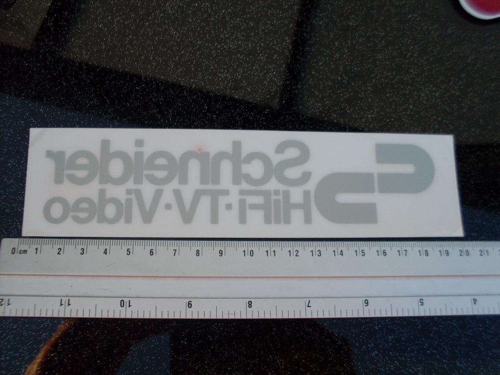 ruit sticker Schneider hifi tv video logo, Verzenden, Zo goed als nieuw, Merk