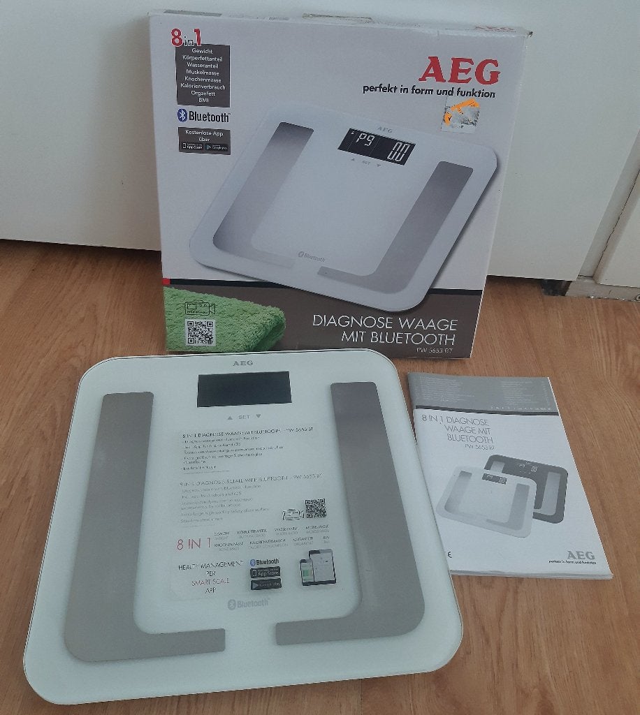 AEG Diagnostische Weegschaal Bluetooth - PW 5653 BT, Gebruikt, 1 tot 500 gram, 100 kg of meer, Ophalen of Verzenden