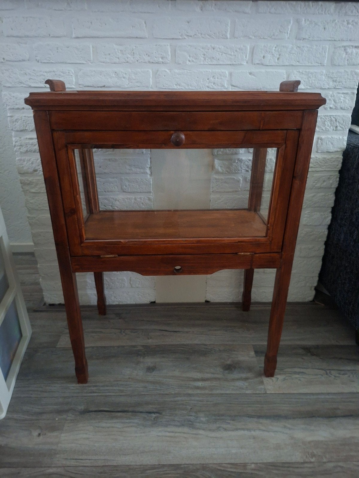 antiek thee kastje met dienblad, Antiek en Kunst, Ophalen of Verzenden