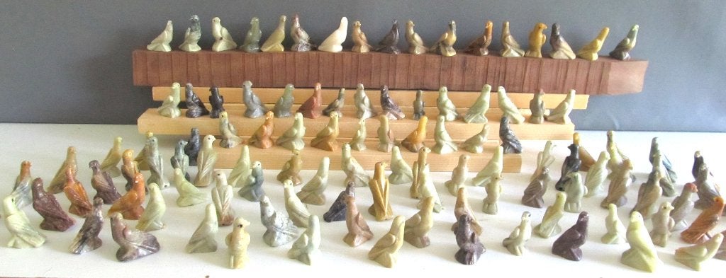 natuurstenen kleine duifjes/dolfijnen/olifant/hoofden/uilen, Ophalen of Verzenden