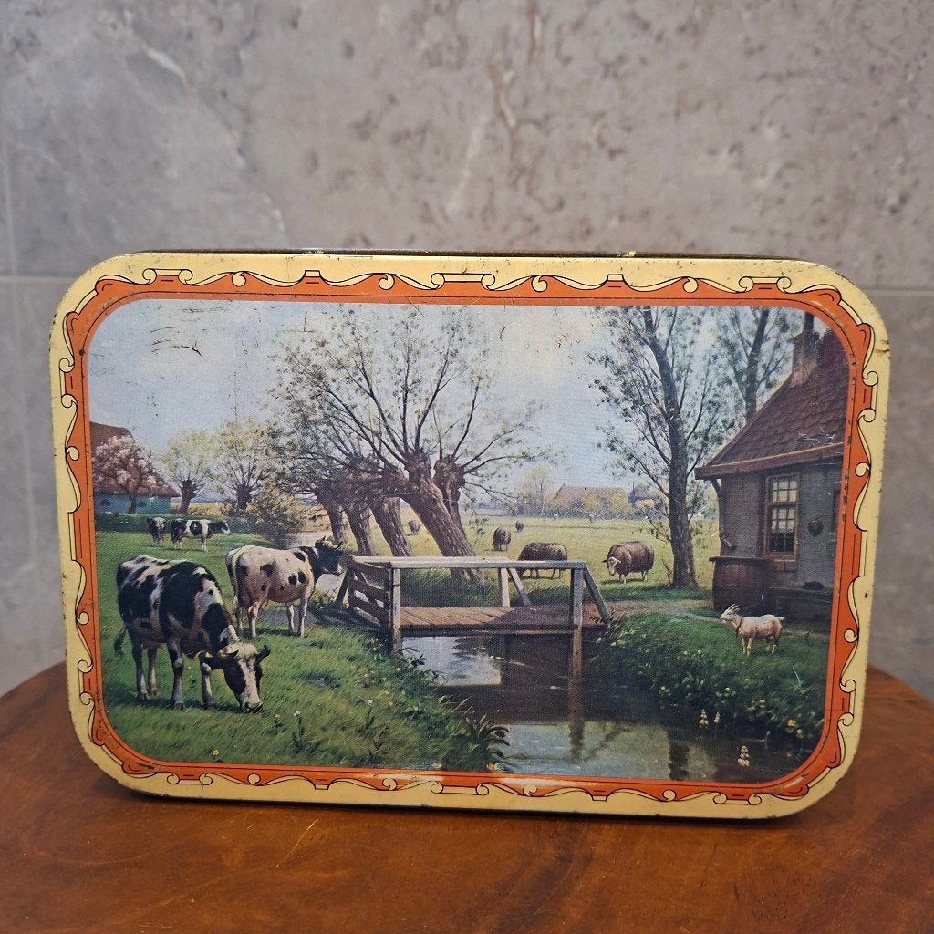 Vintage koe koekblik jaren 60, Ophalen of Verzenden, Gebruikt, Koek(jes), Overige merken