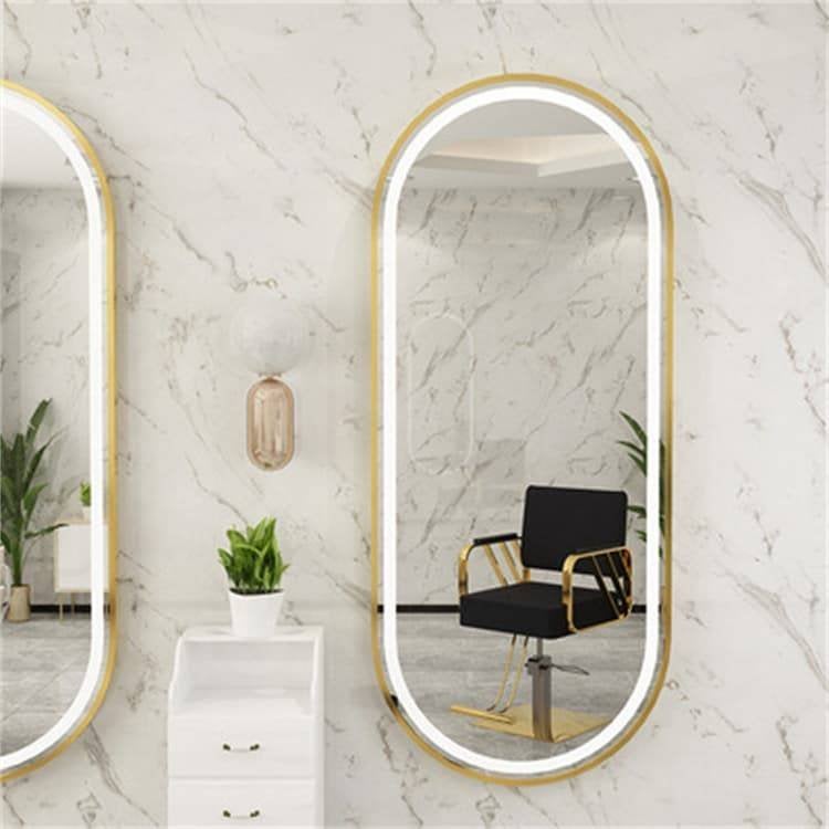 Kaptafel Goud showroom salon interieur spiegel groothandel, Ophalen of Verzenden, Nieuw, Ovaal, Minder dan 100 cm