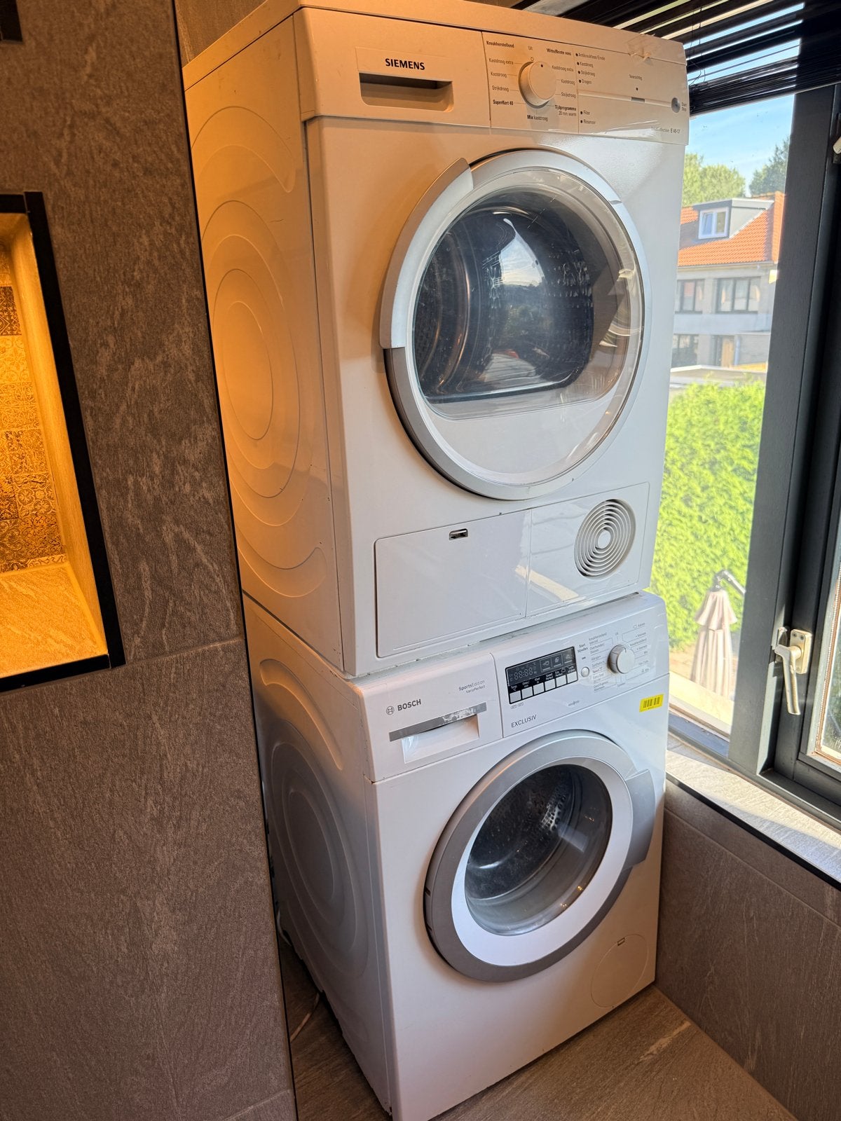 Bosch wasmachine en Siemens droger set, Witgoed en Apparatuur, Ophalen, Gebruikt, Voorlader