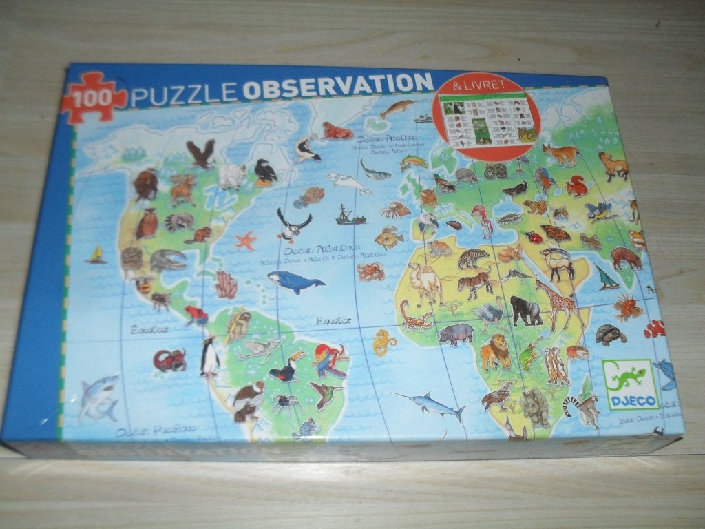 Observation puzzle dieren 100 grote stukken, Ophalen, Minder dan 500 stukjes, Gebruikt, Legpuzzel