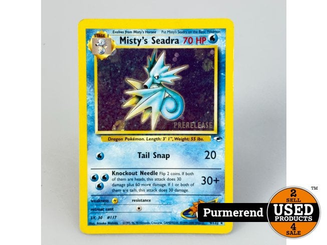 TCG Misty's Seadra (GH 9) Light Played Prerelease Stamp, Zo goed als nieuw