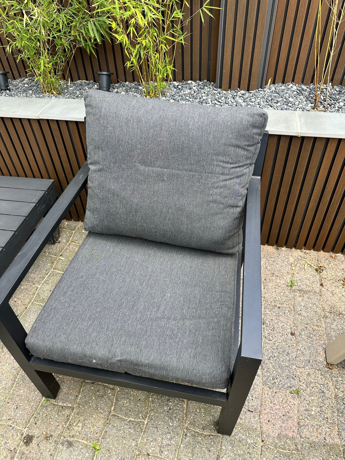 Bois Le Duc Tuinstoel met Kussens zwart / antraciet, Tuin en Terras, Ophalen, Gebruikt, Aluminium