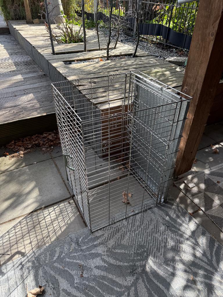 Inklapbare metalen bench hond, Ophalen, Gebruikt