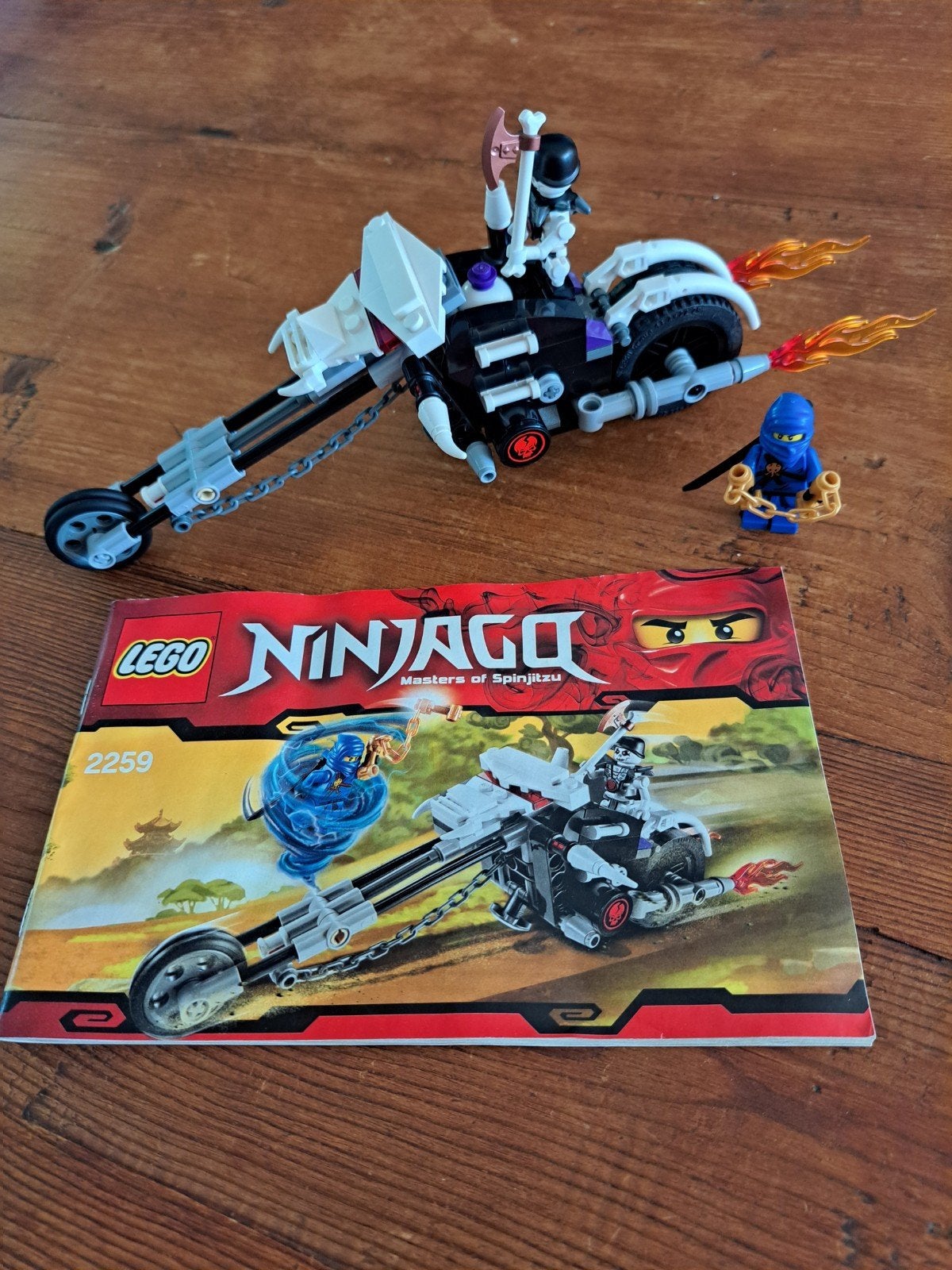 LEGO Ninjago 2259 Skull Motorbike met Jay ZX en Chopov, Ophalen of Verzenden, Gebruikt