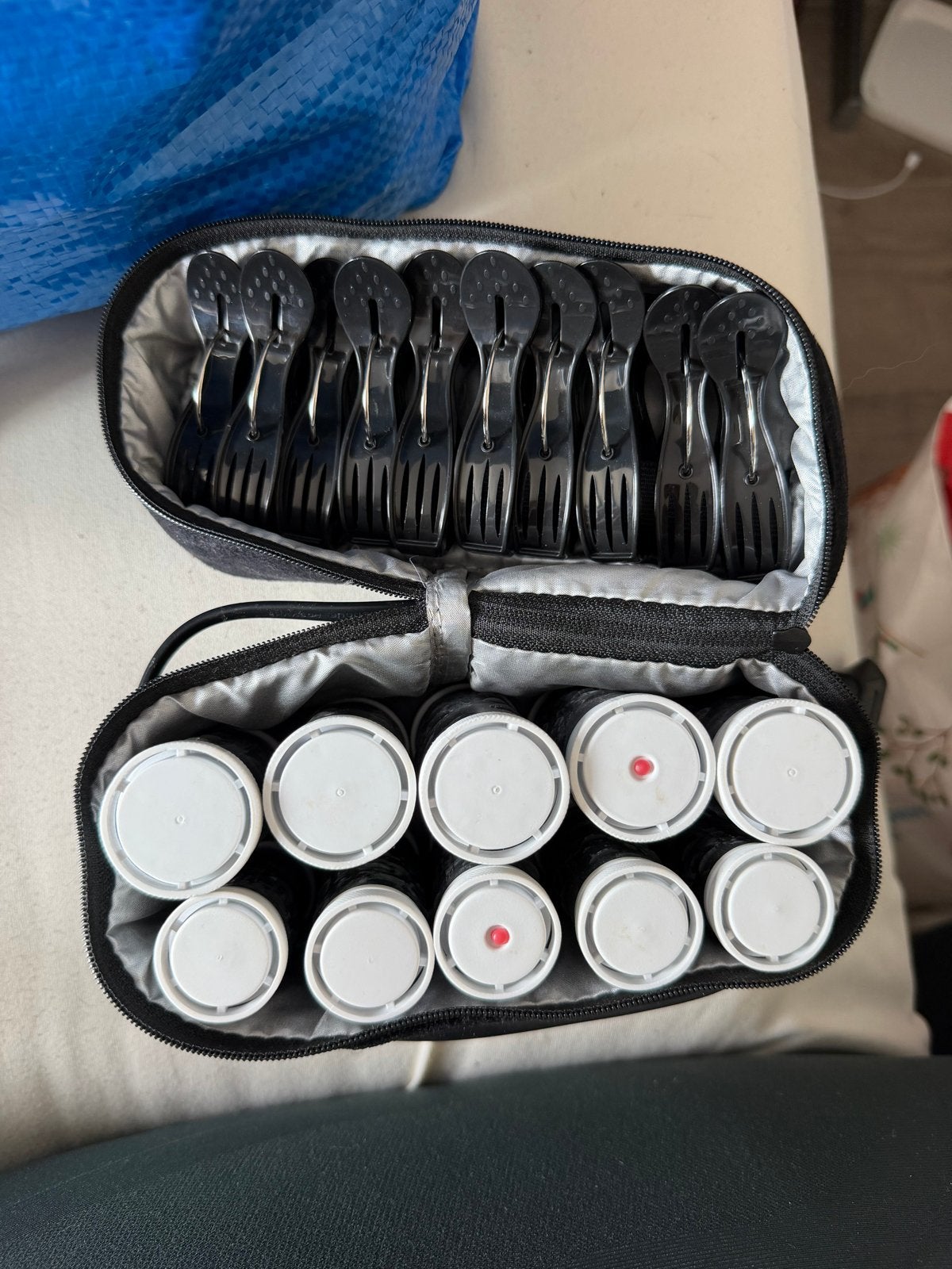 Carmen krulset met 10 verwarmde rollers en clips, Ophalen of Verzenden, Gebruikt, Haarverzorging