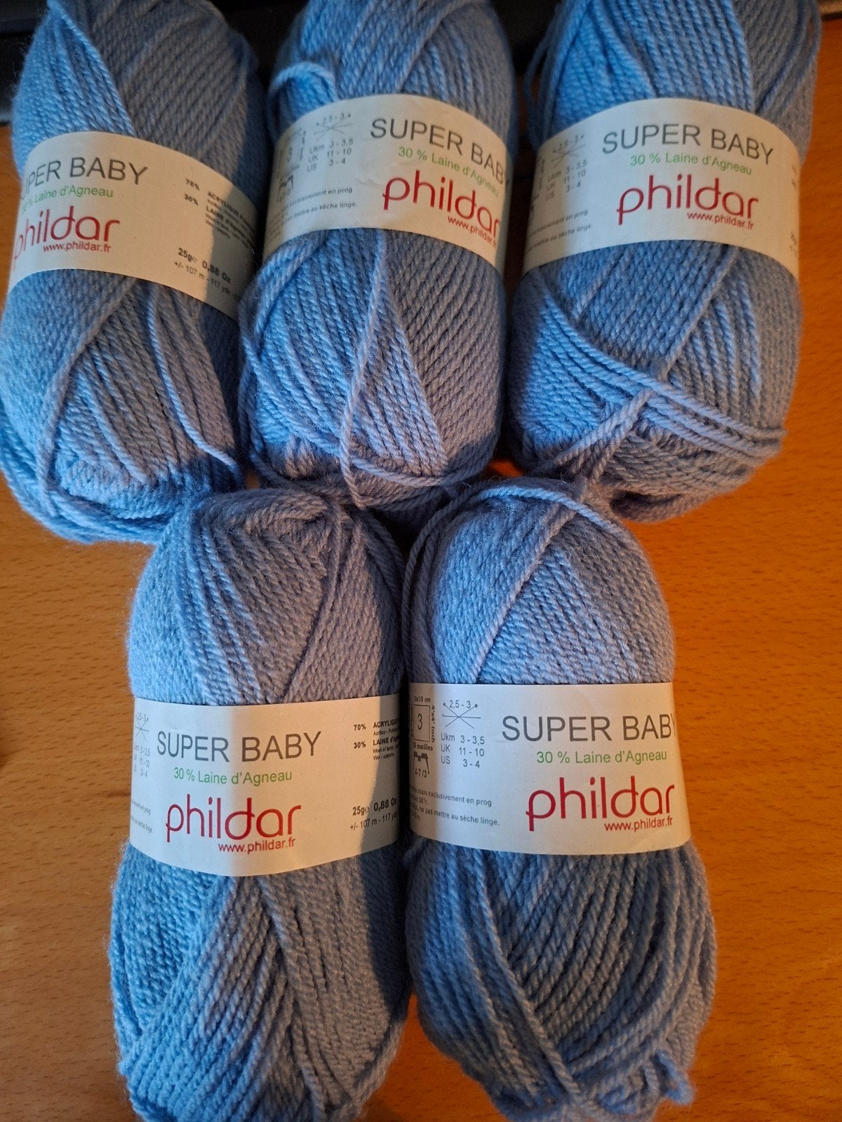 5x25 gram Phildar super baby kleur faience, Breien of Haken, Phildar, Nieuw, Ophalen of Verzenden