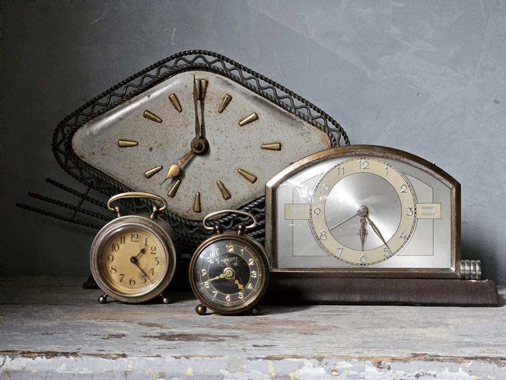 Set antieke / vintage klokjes /wekkers ( Art-Deco), Antiek en Kunst, Ophalen of Verzenden
