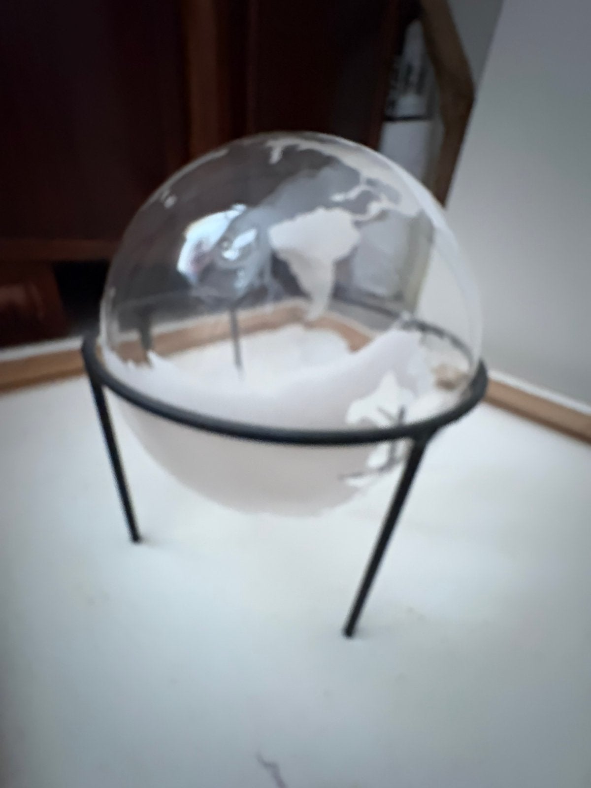 Wereldbol van glas, Glas, Ophalen, Gebruikt, 15 cm