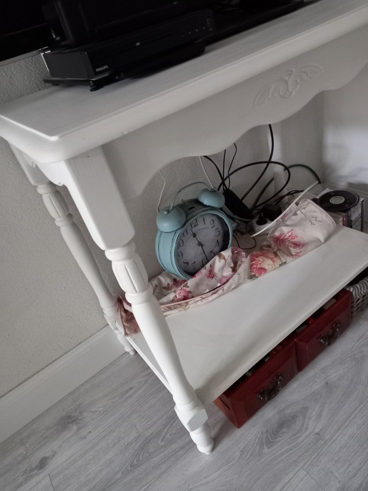 Klassieke sidetable/demontabel/massief hout/wit, Ophalen