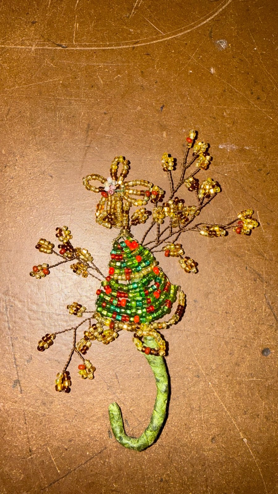 Oude kralen broche, Ophalen of Verzenden