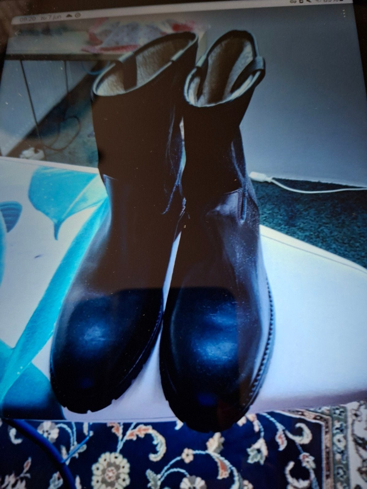 Leren heren winterlaarzen gevoerd met bont - Maat 46, Verzenden, Nieuw, Zwart, Boots